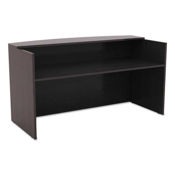 Alera® Alera Valencia Series Reception Desk with Transaction Counter, 71" x 35.5" x 29.5" to 42.5", Espresso (ALEVA327236ES)