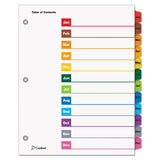 Cardinal® OneStep Printable Table of Contents and Dividers, 12-Tab, Jan. to Dec., 11 x 8.5, White, Assorted Tabs, 1 Set (CRD60318) Set of 12