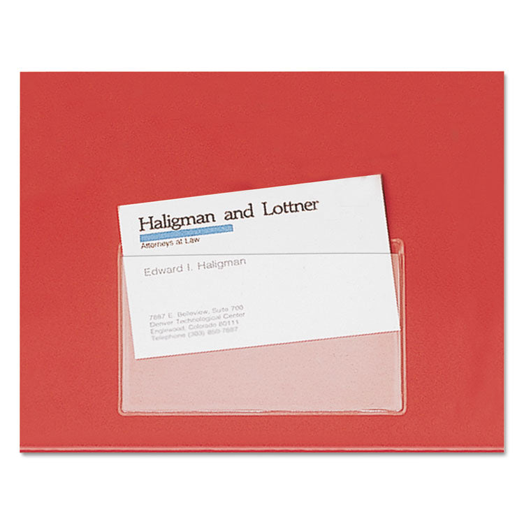 Cardinal® HOLD IT Poly Business Card Pocket, Top Load, 3.75 x 2.38, Clear, 10/Pack (CRD21500)