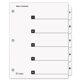 Cardinal® OneStep Printable Table of Contents and Dividers, 5-Tab, 1 to 5, 11 x 8.5, White, White Tabs, 1 Set (CRD60513)