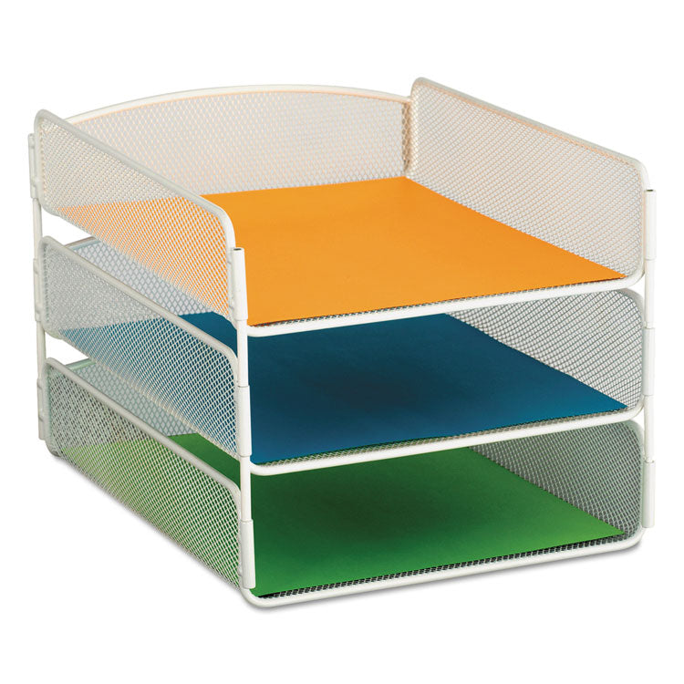 Safco® Onyx Desk Tray, 3 Sections, Letter Size Files, 9.25" x 11.75" x 8", White (SAF3271WH) Each