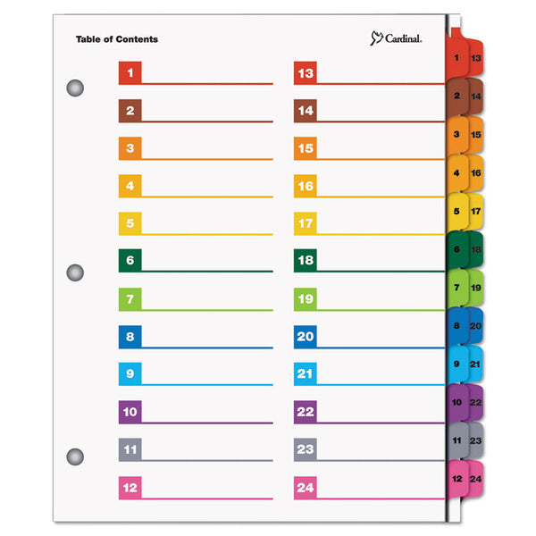 Cardinal® OneStep Printable Table of Contents and Dividers - Double Column, 24-Tab, 1 to 24, 11 x 8.5, White, 1 Set (CRD60960) Each