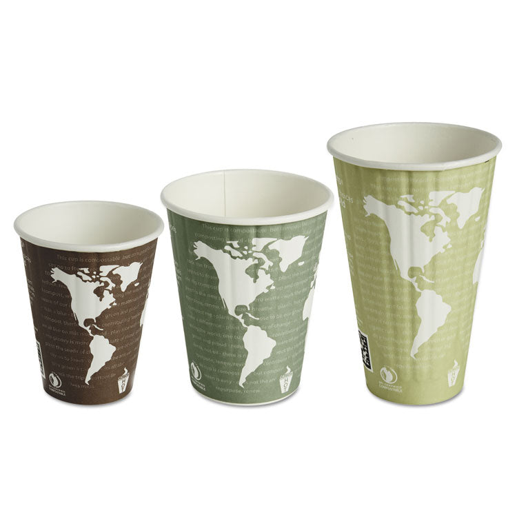 Eco-Products® World Art Renewable and Compostable Insulated Hot Cups, PLA, 8 oz, 40/Pack, 20 Packs/Carton (ECOEPBNHC8WD) Case of 600