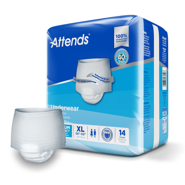 Attends® Unisex Adult Absorbent Underwear Pull On with Tear Away Seams X-Large Disposable Heavy Absorbency (522095_CS) 4/CS