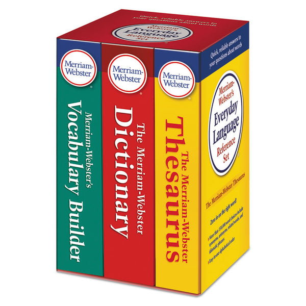 Merriam Webster® Everyday Language Reference Set, Dictionary, Thesaurus, Vocabulary Builder (MER3328) Each