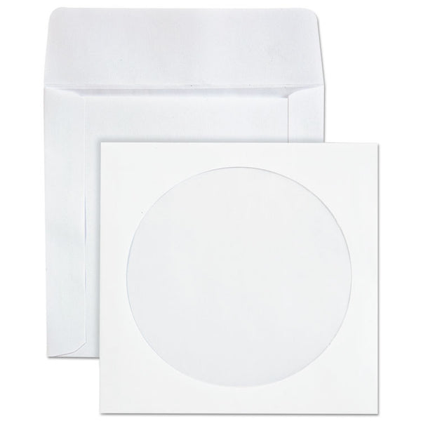 Quality Park™ CD/DVD Sleeves, 1 Disc Capacity, White, 100/Box (QUA62903) Box of 100