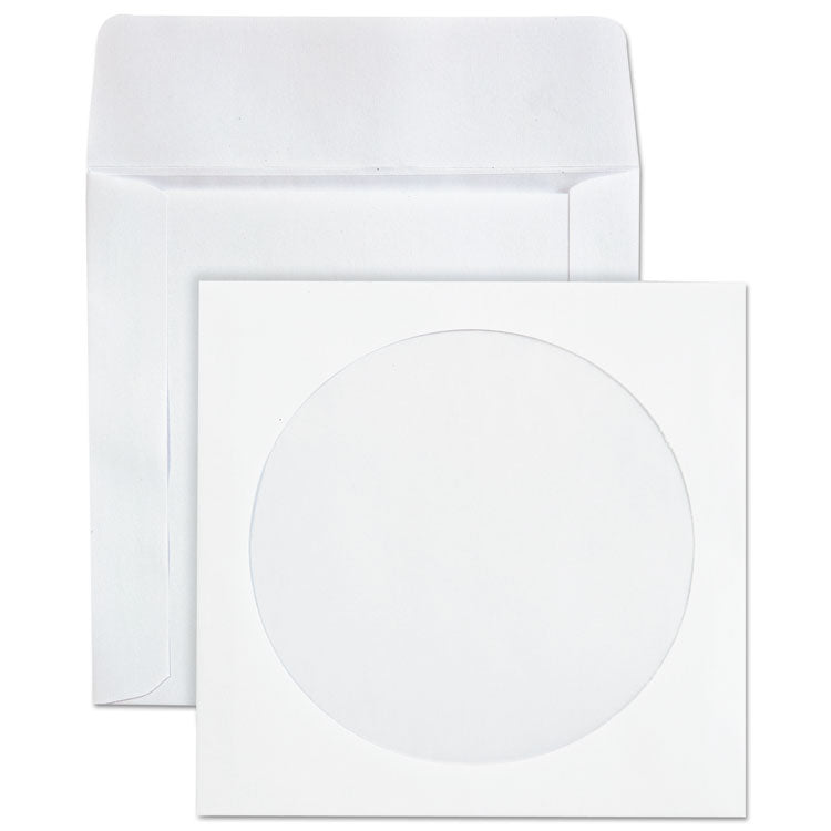 Quality Park™ CD/DVD Sleeves, 1 Disc Capacity, White, 100/Box (QUA62903) Box of 100