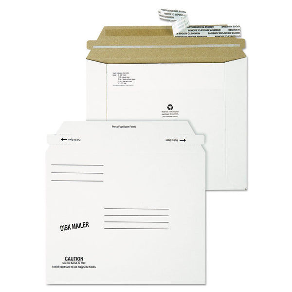 Quality Park™ Economy Disk/CD Mailer for CDs/DVDs, Square Flap, Redi-Strip Adhesive Closure, 7.5 x 6.06, White, 100/Carton (QUA64117) Carton of 100
