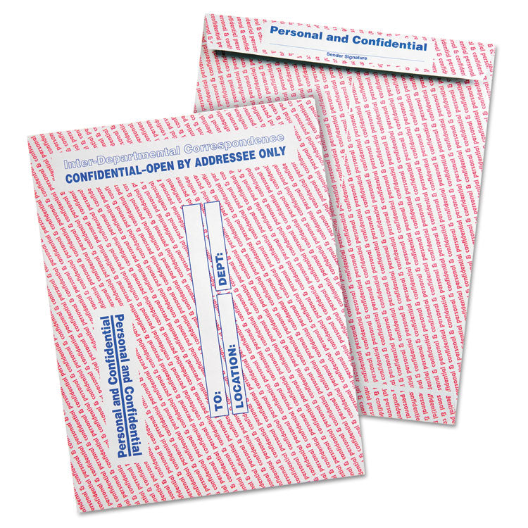 Quality Park™ Gray/Red Paper Gummed Flap Personal and Confidential Interoffice Envelope, #97, 10 x 13, Gray/Red, 100/Box (QUA63778) Box of 100