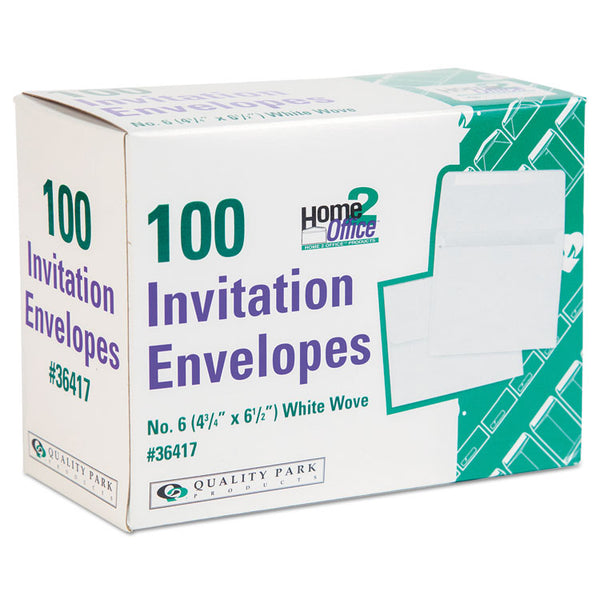 Quality Park™ Greeting Card/Invitation Envelope, A-6, Square Flap, Gummed Closure, 4.75 x 6.5, White, 100/Box (QUA36417) Box of 100