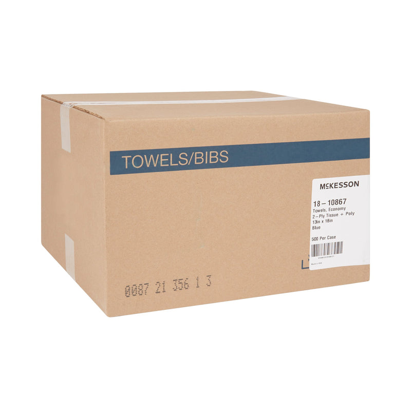 McKesson Procedure Towel 13 W X 18 L Inch Blue NonSterile (201068_CS) 500/CS