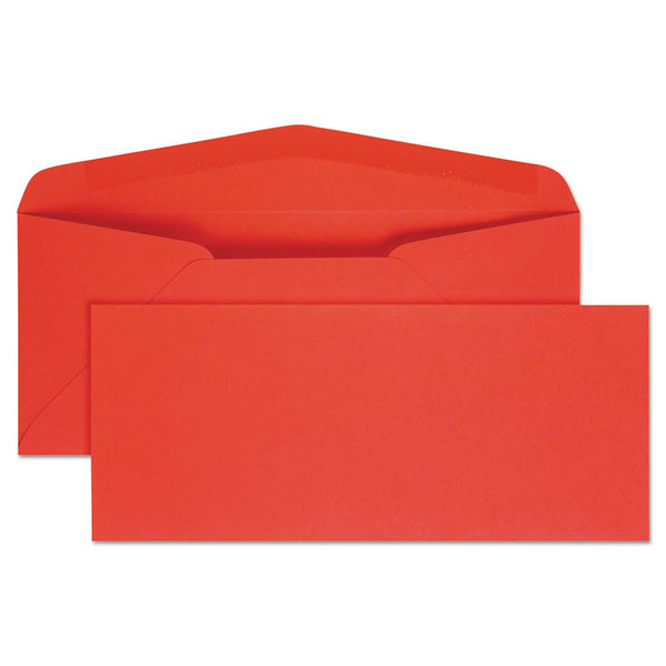 Quality Park™ Colored Envelope, #10, Commercial Flap, Gummed Closure, 4.13 x 9.5, Red, 25/Pack (QUA11134) Pack of 25