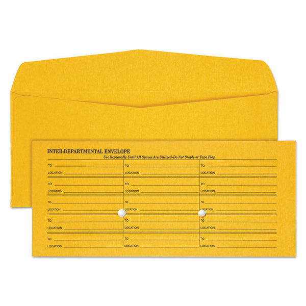 Quality Park™ Light Brown Fold Flap Kraft Trade Size Interoffice Envelope, One-Sided Box-Style Format, 4.5 x 10.38, Brown Kraft, 500/Box (QUA63262) Box of 500
