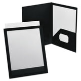 Oxford™ ViewFolio Polypropylene Portfolio, 100-Sheet Capacity, 11 x 8.5, Clear/Black (OXF57442)