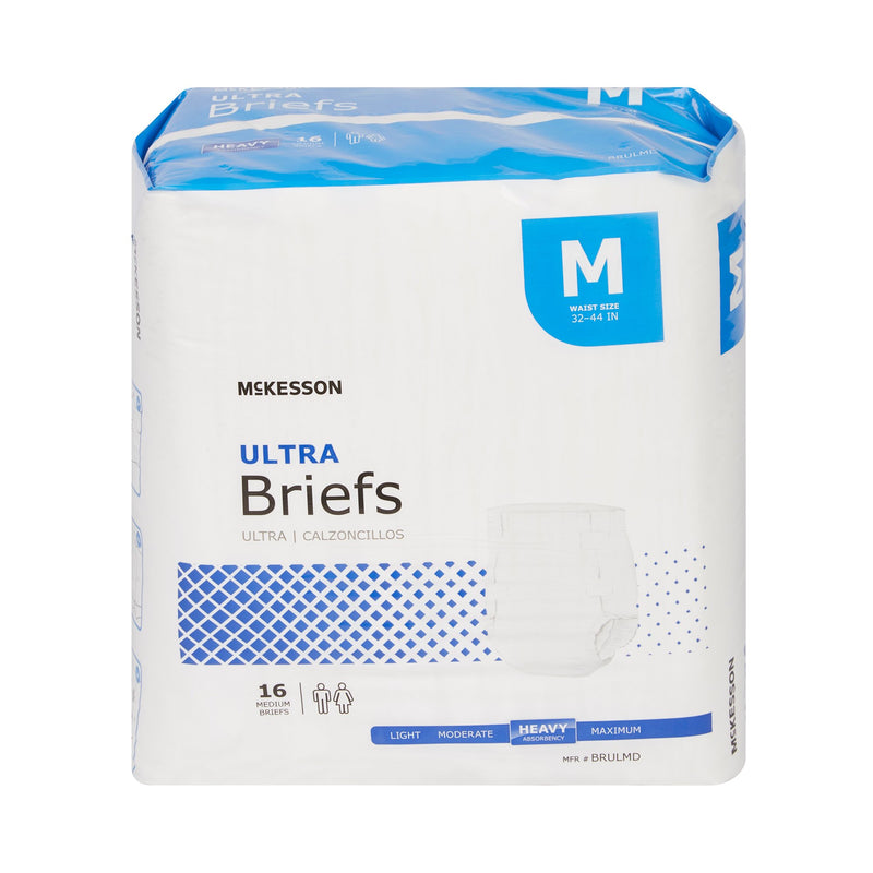 McKesson Ultra Unisex Adult Incontinence Brief Medium Disposable Heavy Absorbency (800832_BG) 1/BG