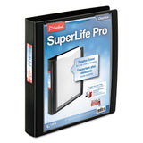 Cardinal SuperLife Pro Easy Open ClearVue Locking Slant-D Ring Binder, 3 Rings, 1.5" Capacity, 11 x 8.5, Black (CRD54661) Each