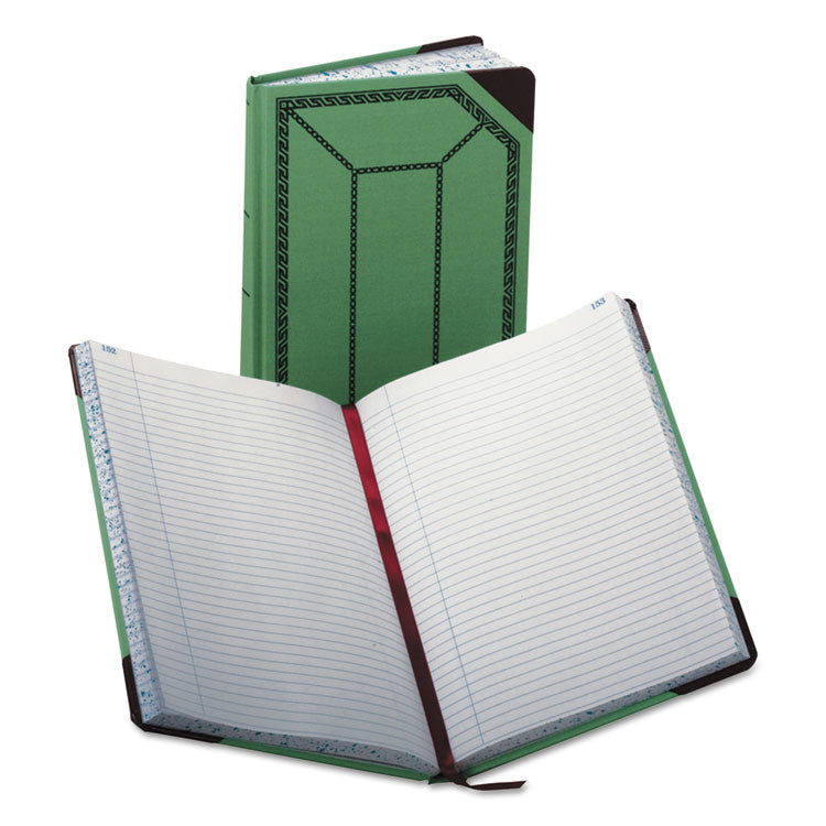 Boorum & Pease® Account Record Book, Record-Style Rule, Green/Black/Red Cover, 12.13 x 7.44 Sheets, 300 Sheets/Book (BOR6718300R) Each