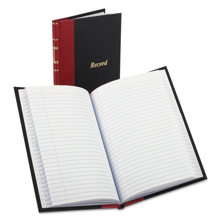 Boorum & Pease® Record and Account Book with Red Spine, Custom Rule, Black/Red/Gold Cover, 7.5 x 5 Sheets, 144 Sheets/Book (BOR96304) Each