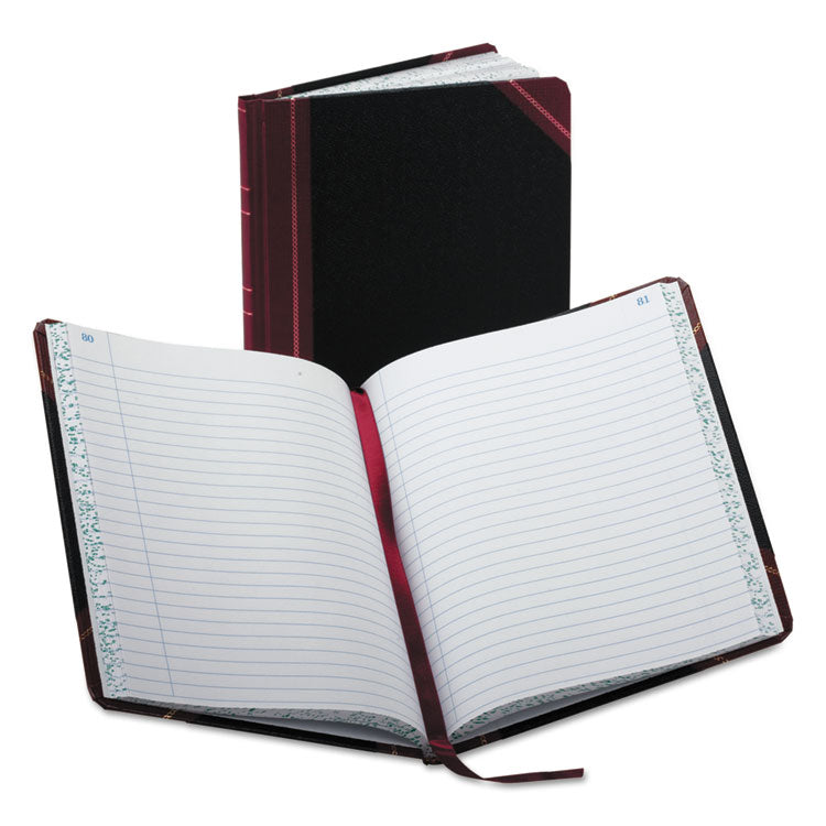 Boorum & Pease® Account Record Book, Record-Style Rule, Black/Maroon/Gold Cover, 9.25 x 7.31 Sheets, 150 Sheets/Book (BOR38150R) Each