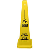 Impact® Four-Sided Wet Floor Sign, English/Spanish, 36", Yellow, 5/Case (IMP23879) Each