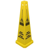 Impact® Four-Sided Wet Floor Sign, English/Spanish, 36", Yellow, 5/Case (IMP23879) Each