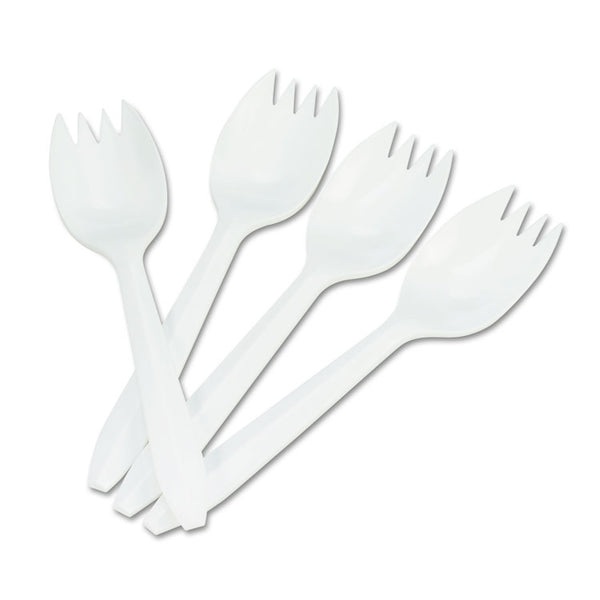 Mediumweight Polypropylene Cutlery, Spork, White, 1000/Carton (BWKSPORK) Case of 1000