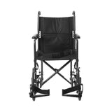 McKesson Transport Chair 19 Inch Seat Width Full Length Arm Swing-Away Footrest Steel Frame with Silver Vein Finish (1065255_EA) 1/EA