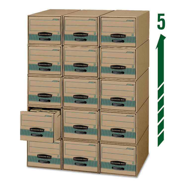 Bankers Box® STOR/DRAWER STEEL PLUS Extra Space-Savings Storage Drawers, Legal Files, 16.75" x 25.5" x 11.5", Kraft/Green, 6/Carton (FEL1231201) Case of 6