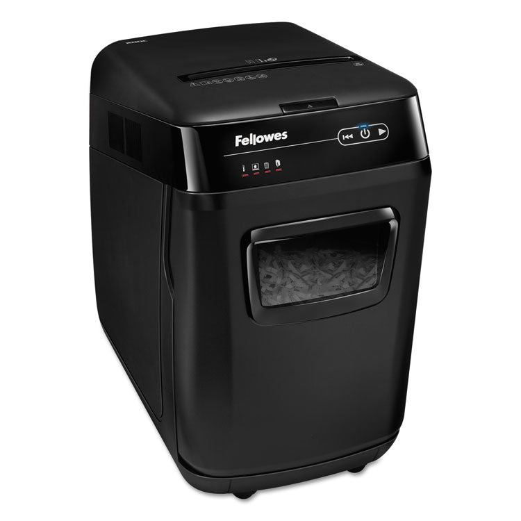 Fellowes® AutoMax 200C Auto Feed Cross-Cut Shredder, 200 Auto/10 Manual Sheet Capacity (FEL4653501)