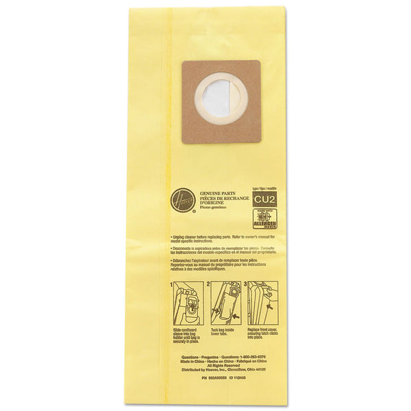 Hoover® Commercial HushTone Vacuum Bags, Yellow, 10/Pack (HVRAH10243)