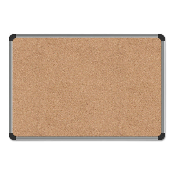 Universal® Cork Board with Aluminum Frame, 24 x 18, Tan Surface (UNV43712)