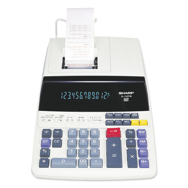 Sharp® EL1197PIII Two-Color Printing Desktop Calculator, Black/Red Print, 4.5 Lines/Sec (SHREL1197PIII) Each