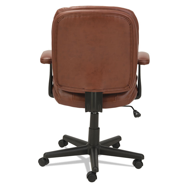 OIF Swivel/Tilt Bonded Leather Task Chair, Supports 250 lb, 16.93" to 20.67" Seat Height, Chestnut Brown Seat/Back, Black Base (OIFST4859)