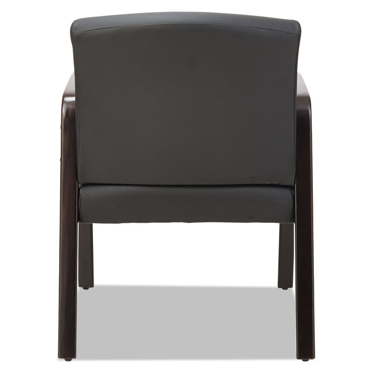 Alera® Alera Reception Lounge WL Series Guest Chair, 24.21" x 24.8" x 32.67", Black Seat, Black Back, Espresso Base (ALERL4319E)