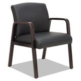 Alera® Alera Reception Lounge WL Series Guest Chair, 24.21" x 24.8" x 32.67", Black Seat, Black Back, Espresso Base (ALERL4319E)