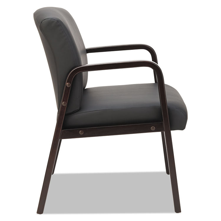 Alera® Alera Reception Lounge WL Series Guest Chair, 24.21" x 24.8" x 32.67", Black Seat, Black Back, Espresso Base (ALERL4319E)