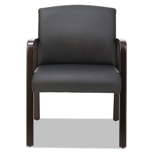 Alera® Alera Reception Lounge WL Series Guest Chair, 24.21" x 24.8" x 32.67", Black Seat, Black Back, Espresso Base (ALERL4319E)