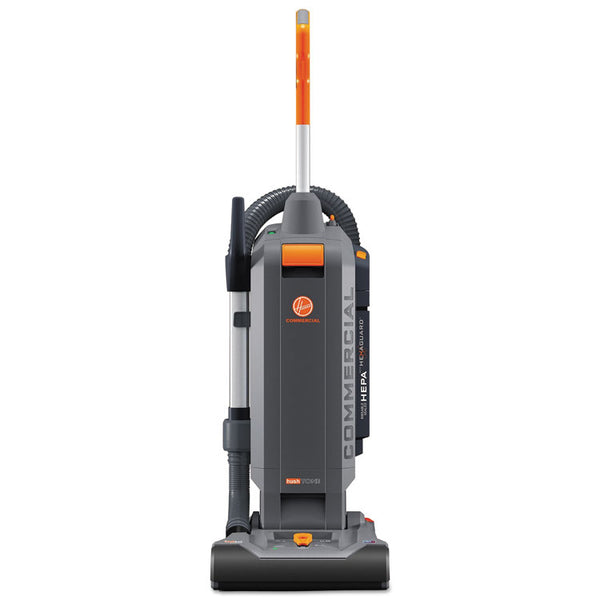 Hoover® Commercial HushTone Vacuum Cleaner with Intellibelt, 13" Cleaning Path, Gray/Orange (HVRCH54113)