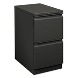 HON® Brigade Mobile Pedestal, Left or Right, 2 Letter-Size File Drawers, Charcoal, 15" x 22.88" x 28" (HON33823RS)