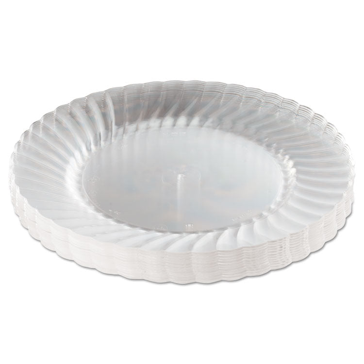 WNA Classicware Plastic Plates, 9" dia, Clear, 12 Plates/Pack (WNARSCW91512PK)