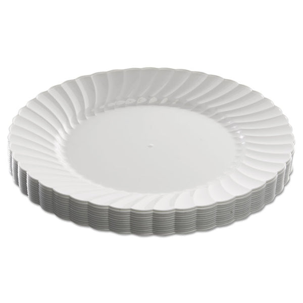 WNA Classicware Plastic Dinnerware, Plates, 9" dia, White, 12/Bag, 15 Bags/Carton (WNARSCW91512W)