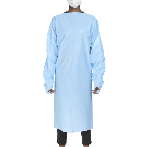 McKesson Protective Procedure Gown One Size Fits Most Blue NonSterile AAMI Level 2 Disposable (1172304_CS) 75/CS