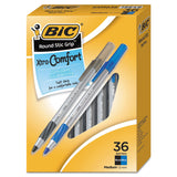 BIC® Round Stic Grip Xtra Comfort Ballpoint Pen Value Pack, Easy-Glide, Stick, Medium 1.2mm, Assorted Ink and Barrel Colors, 36/PK (BICGSMG361AST) Pack of 36