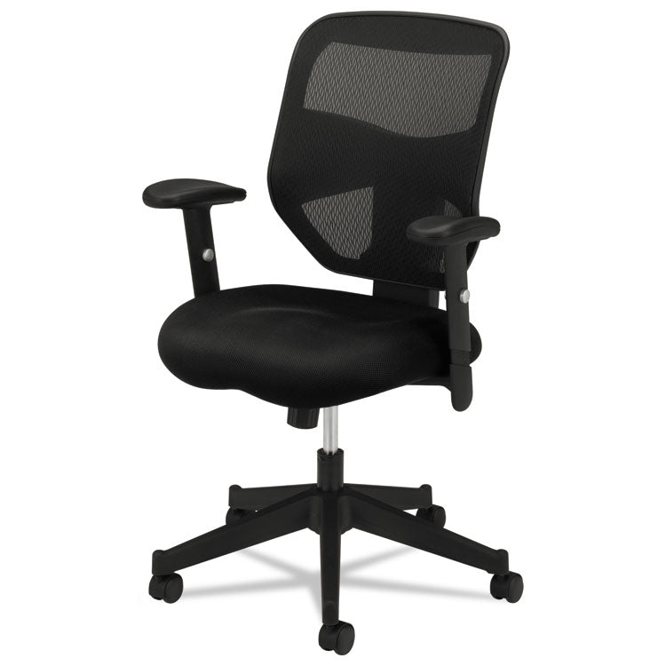 HON® VL531 Mesh High-Back Task Chair with Adjustable Arms, Supports Up to 250 lb, 18" to 22" Seat Height, Black (BSXVL531MM10)