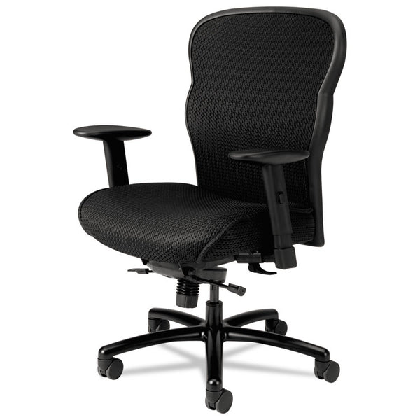 HON® Wave Mesh Big and Tall Chair, Supports Up to 450 lb, 19.25" to 22.25" Seat Height, Black (BSXVL705VM10)