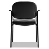 HON® VL616 Stacking Guest Chair with Arms, Bonded Leather Upholstery, 23.25" x 21" x 32.75", Black Seat, Black Back, Black Base (BSXVL616SB11)