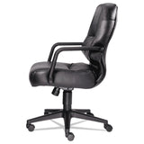 HON® Pillow-Soft 2090 Series Leather Managerial Mid-Back Swivel/Tilt Chair, Supports 300 lb, 16.75" to 21.25" Seat Height, Black (HON2092SR11T)