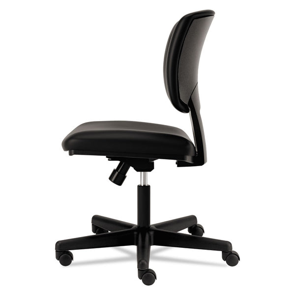 HON® Volt Series Leather Task Chair, Supports Up to 250 lb, 18" to 22.25" Seat Height, Black (HON5701SB11T)