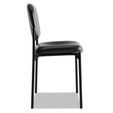 HON® VL606 Stacking Guest Chair without Arms, Bonded Leather Upholstery, 21.25" x 21" x 32.75", Black Seat, Black Back, Black Base (BSXVL606SB11)