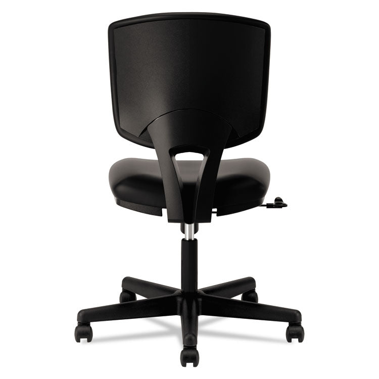 HON® Volt Series Leather Task Chair, Supports Up to 250 lb, 18" to 22.25" Seat Height, Black (HON5701SB11T)